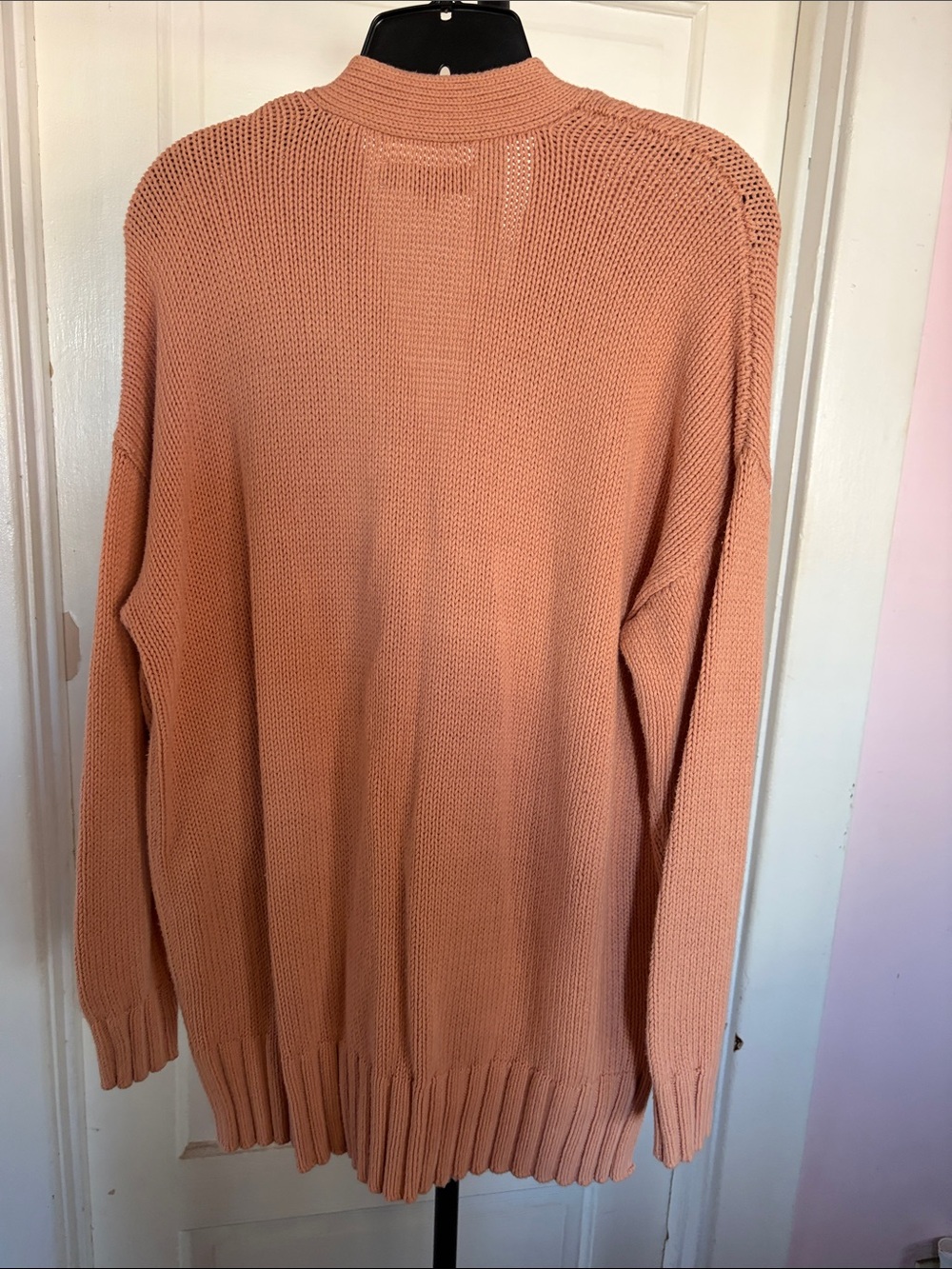 LOFT Peach Open-Front Button Cardigan - Picture 7 of 7